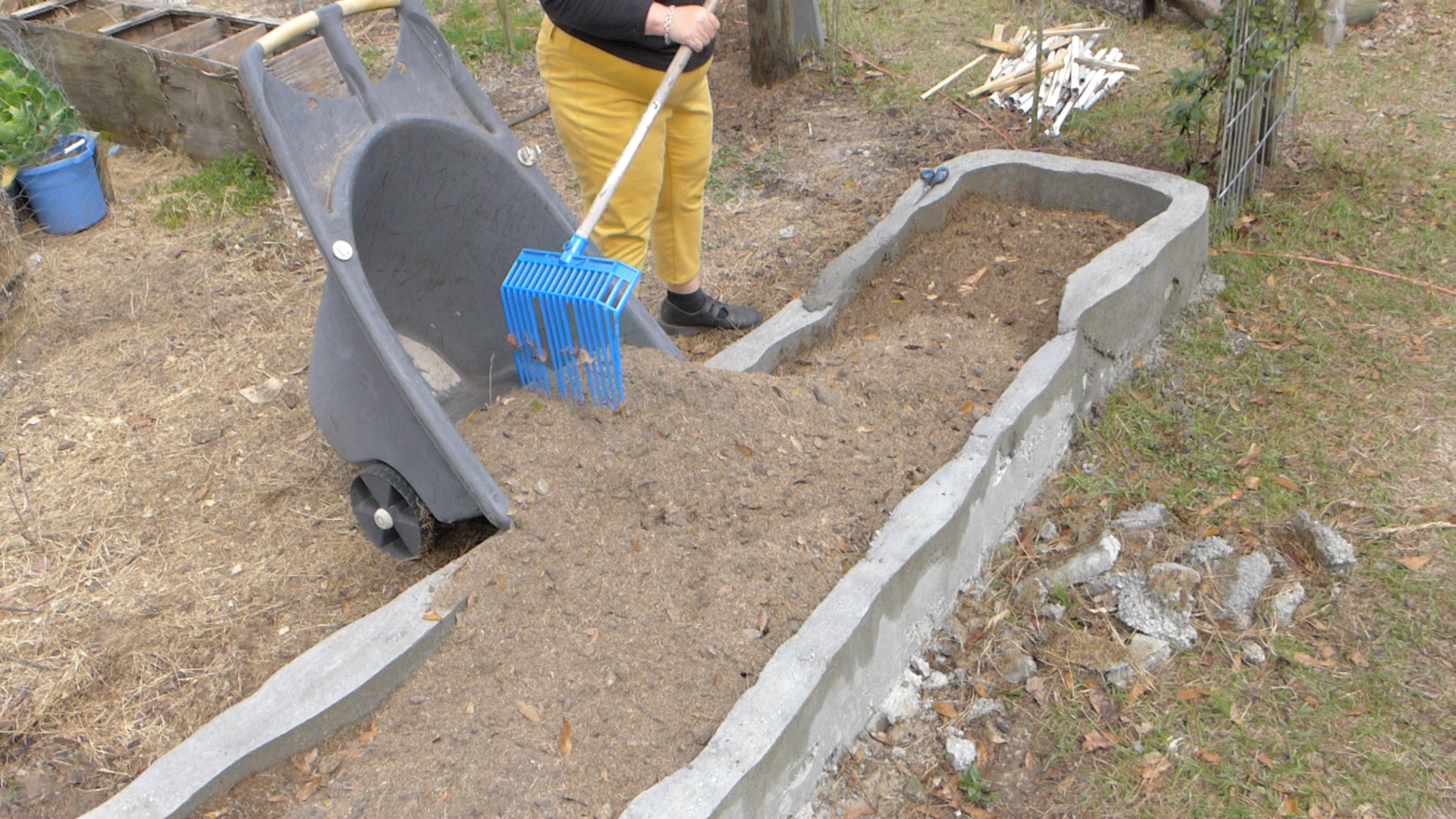 Preparing the soil for my heirloom seed garden.